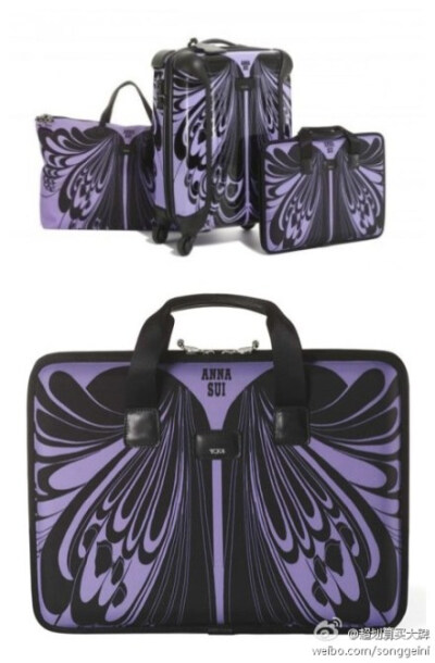 Anna Sui x Tumi 箱包~还是 Anna Sui 的紫、黑色搭配~