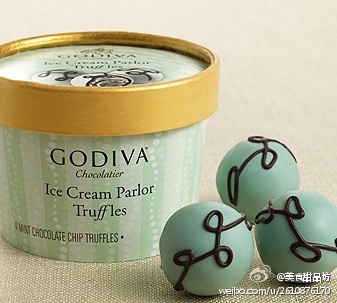 GODIVA出品的薄荷松露巧克力球我！想！吃！