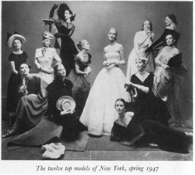 the 12 top models in New York, 1947 #Haute Douture#