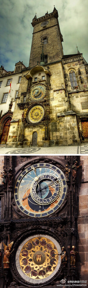 布拉格天文钟（The Prague Astronomical Clock）也称“布拉格占星时钟”，是捷克首都布拉格的一座中世纪天文钟，安装在老城广场的老城市政厅的南面墙上。这座大钟至今走时准确，当地人在此驻足校对手表的时间。真是精美别致啊