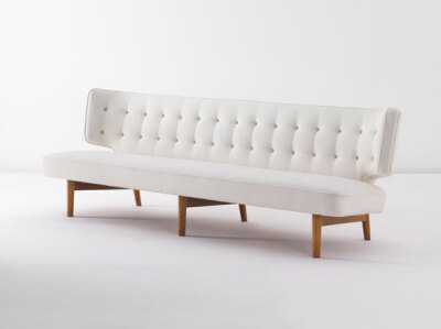 'Important Nordic Design' auction, London.Sofa, designed by Vilhelm Lauritzen and made by Rud. Rasmussen, 1942.