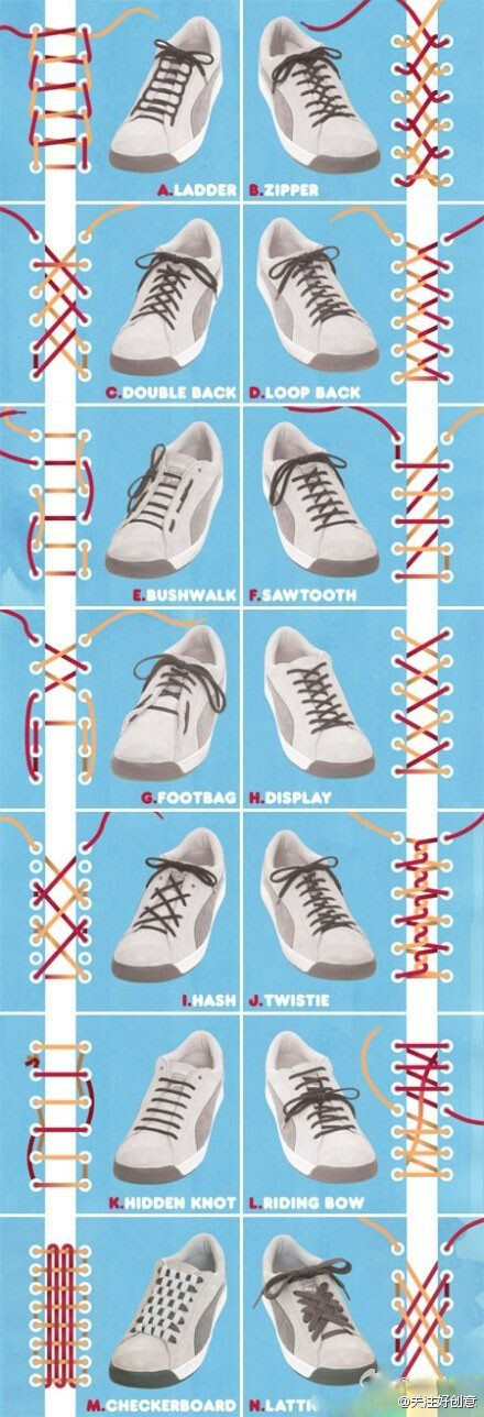 14种 系鞋带 的方法！你会几种？。。。