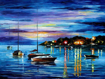 LeonidAfremov调色刀创作的缤纷油画