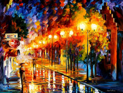 LeonidAfremov调色刀创作的缤纷油画