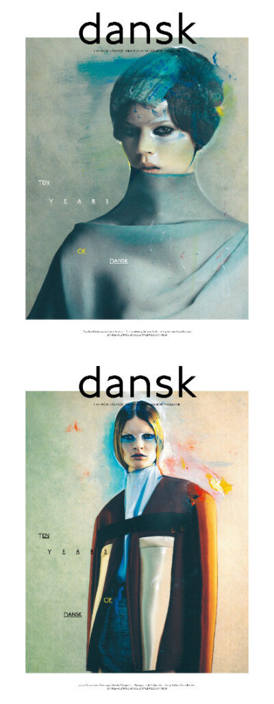 #RENPIN#The DANSK Magazine S/S 2012 covers,The covers have been altered by Danish artist Cathrine Raben Davidsen.这期是DANSK创刊10周年纪念刊，2月2号发行。