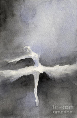 Ballet Dancer in White Tutu Watercolor Paintings of Dance Painting - Ballet Dancer in White Tutu Watercolor Paintings of Dance Fine Art Print - Beverly Brown Prints