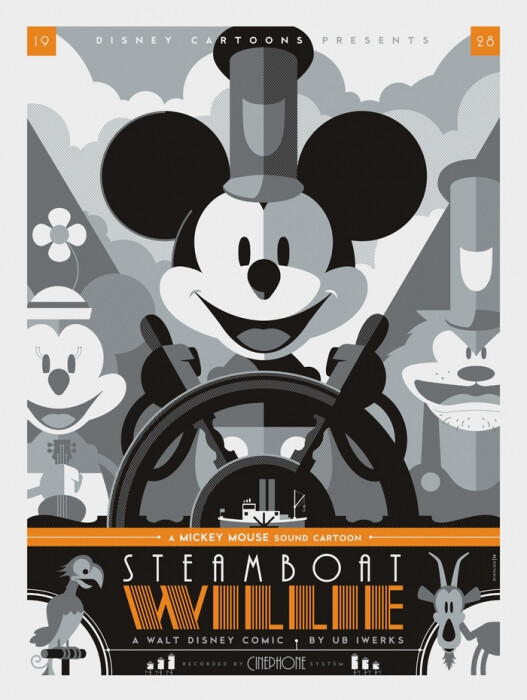 米奇系列电影--《Steamboat Willie》 by Tom Whalen