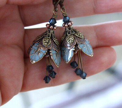 Valentines Day Flower earrings wedding jewelry bridal