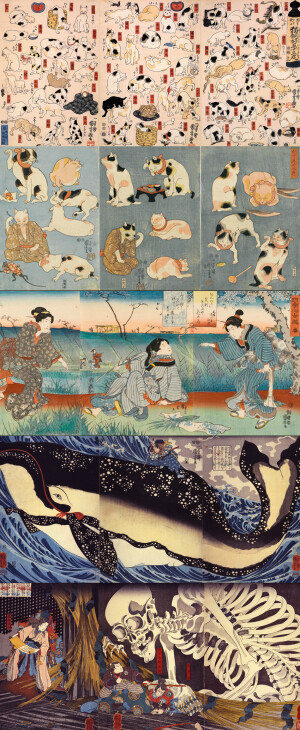 没後150年 歌川国芳展 Kuniyoshi: Spectacular Ukiyo-e Imagination in 森アーツセンターギャラリー2012年1月19日（木）～2月12日（日）国芳是一位浮世絵师，他的作品奇异怪诞，充满想象力。