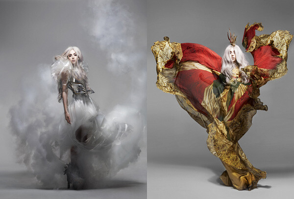 Nick Knight，英国时尚摄影师、导演，出生于1958年，SHOWstudio.com创始人，1982年，当他仍在伯恩茅斯艺术学院学习时就已出版个人第一本摄影集《Skinheads》，客户包括Alexander McQueen及众多时尚杂志，2011年他导演了Lady Gaga的《Born This Way》MV。这组作品Nick与Lady Gaga合作，为20112010年9月号《Vanity Fair》（名利场）所拍摄，华丽而动感。