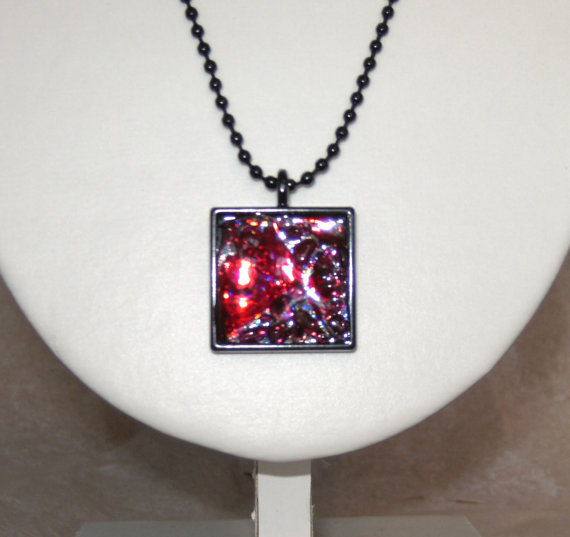 Beautiful ruby red pendant with red glass by creativedesignsmoore