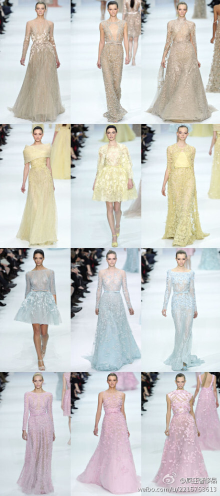 ELIE SAAB 2012春夏高级定制，那些淡雅的色彩