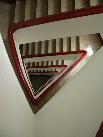 Red and white stairs