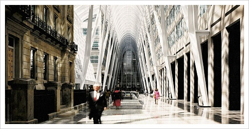 建築師聖地牙哥‧卡洛特拉瓦(Santiago Calatrava)BCE Place Galleria - 公共步道空間Toronto, Canada. 1987-1992