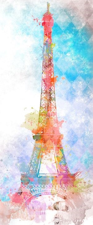 充滿水彩味道的Paris Tower【水彩Paris Tower】