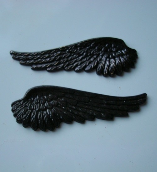 Gothic, Steampunk, 3 Sets DECADENT DARK WINGS, Vintage Look Patina, Pendants, Please advise Drilling