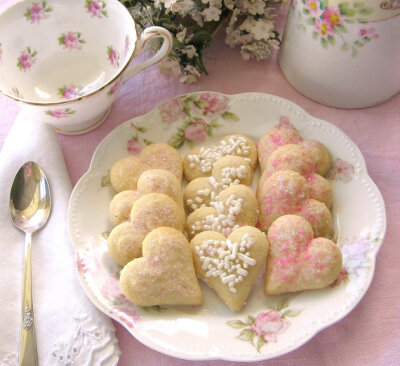 Valentine Cookies Pink Sparkle Hearts