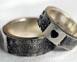 Fingerprint Ring Personalized Mothers Valentines Sterling Silver Jewelry