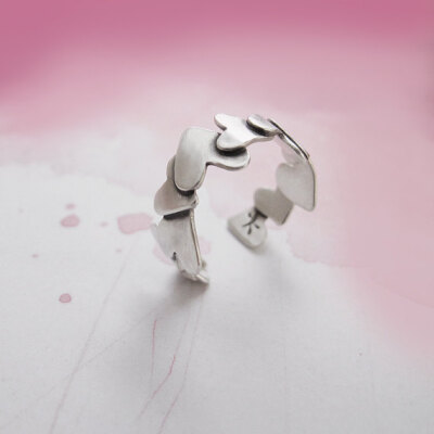 Valentine Jewelry - Silver Hearts Ring