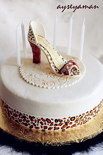 豹纹高跟鞋蛋糕