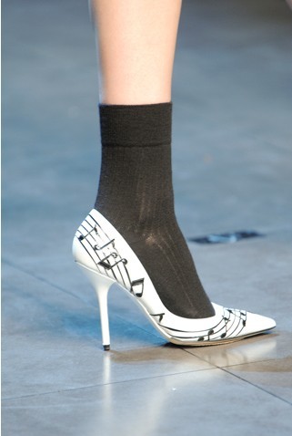 Dolce&Gabbana-白色音符鞋