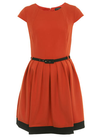 Orange/Black Skater Dress - Going Out - Miss Selfridge