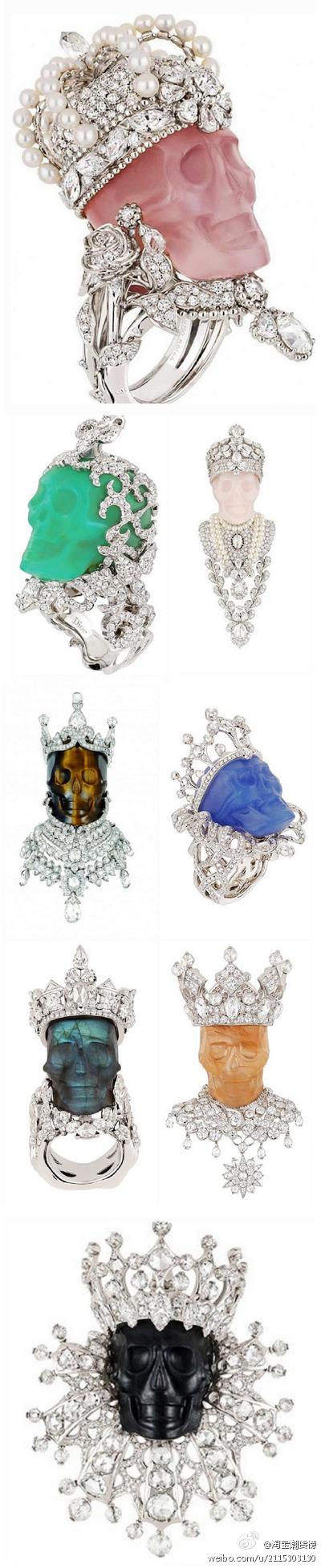 Dior“Reines et Rois” 系列骷髅造型珠宝诠释，每次看都有新惊喜！灵感源自巴洛克时期璀璨、华丽的装饰风格，藉由骷髅意相暗喻珍惜美好时光~