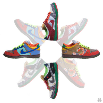 想知道DUNK SB都有哪些值得回顾的经典鞋款？也许DUNK SB "WHAT THE DUNK"会给你一些帮助，在它身上你可以看到诸多经典鞋款的影子，仿若一本DUNK SB编年史。