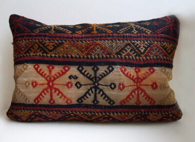 Turkish - Anatolian wool kilim Pillow Cover - rug