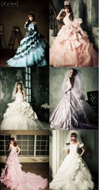婚纱不是只有白色~喜欢那淡紫色的~