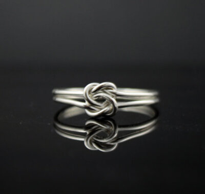 Heart ring Sterling Silver knot ring Double by IndulgentDesigns