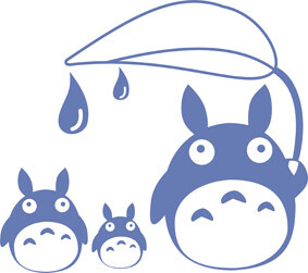 简洁线条勾勒，深蓝色的TOTORO