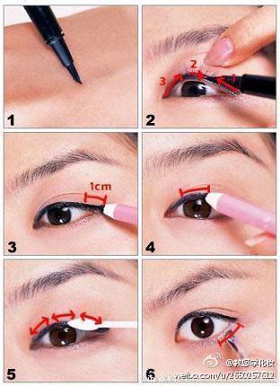 教你画眼线技巧】1、下笔轻，可以避免画出过重过粗；2、采用“渐进式”重叠上色画法，慢慢地描绘眼线；3、轻轻扑一层粉底或蜜粉，让眼线妆效持久不易晕开；4、如果担心自己技术不精，可以不画下眼线，以免将整颗眼睛…