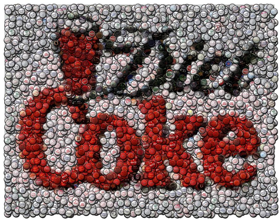 diet coke bottle cap mosaic digital art by paul van scott