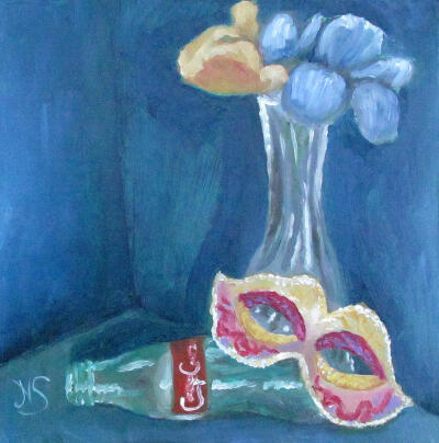 Mardi Gras and a Coke Painting by Nina Stephens