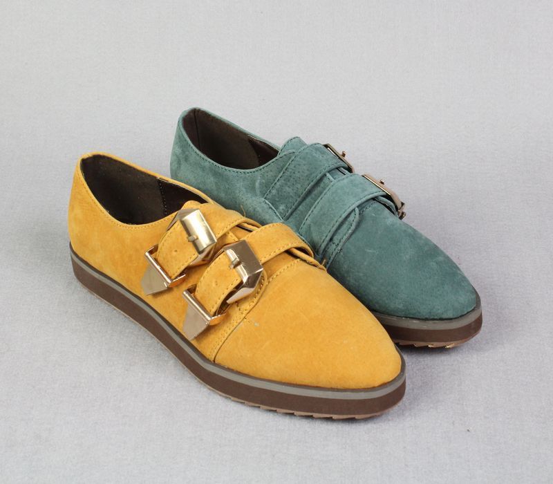 舒适厚底皮带扣尖头深口单鞋