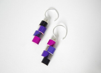 sterling silver color pencil earrings the purple and by huiyitan