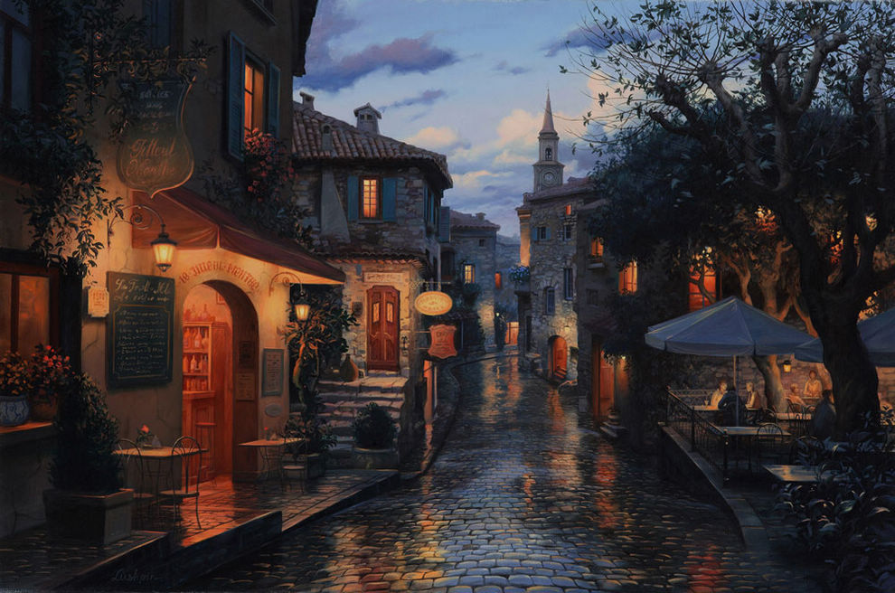 Evgeny Lushpin 1966年出生于莫斯科。他追随俄罗斯和西欧最优秀的表象主义传统艺术，画风典雅，注重色彩和形式。