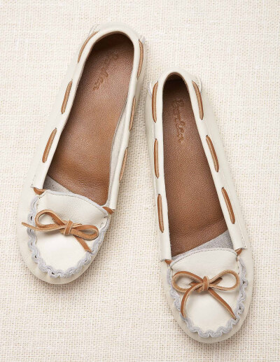 From www.bodenusa.com-Casual Moccasin AR498 Cream, Navy, Tan $88.00