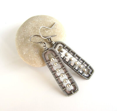 silver earrings wire wrapped silver earrings wire