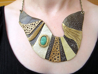 Malachite Leather Necklace