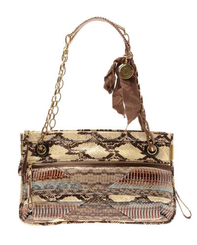 LANVIN ‘Amalia’ patchwork snakeskin shoulder bag £1,800.00 An ‘Amalaia’ shoulder bag in a patchwork of multi-toned and textured snakeskin by Lanvin. Two snakeskin and antiqued brass chain top hand…