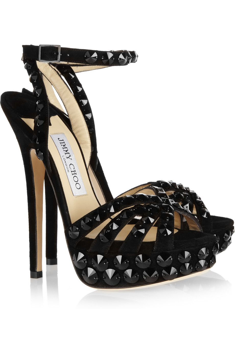 Jimmy Choo 2012spring Jade crystal-embellished suede sandals