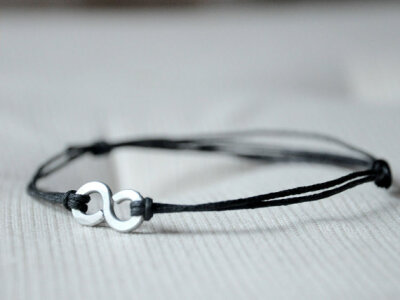 For Him Infinity Bracelet Aluminium wire and waxed by Kosmika