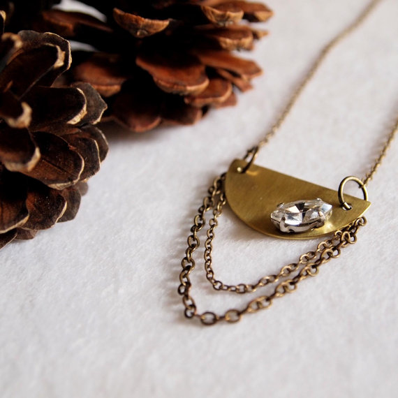 Brass Semicircle necklace by stelliyah on Etsy