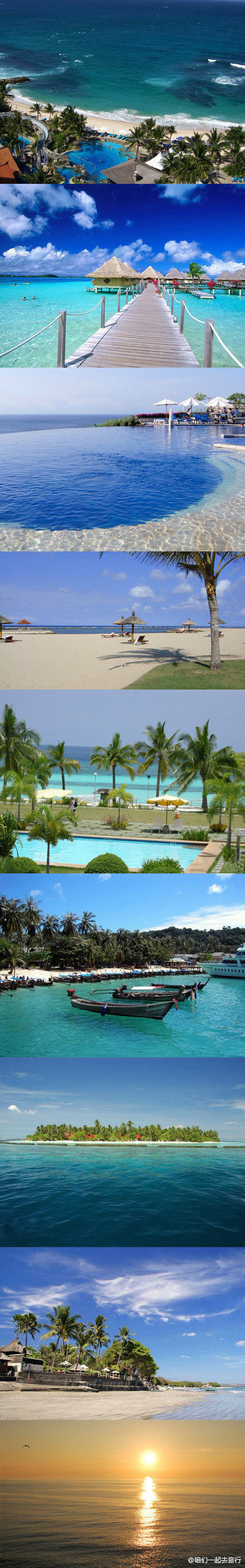 【巴厘岛·库塔海滩】库塔海滩(Kuta Beach)号称巴厘岛上最美丽的海岸，这里的海滩平坦、沙粒洁白、细腻,是个玩冲浪、滑板的乐园。