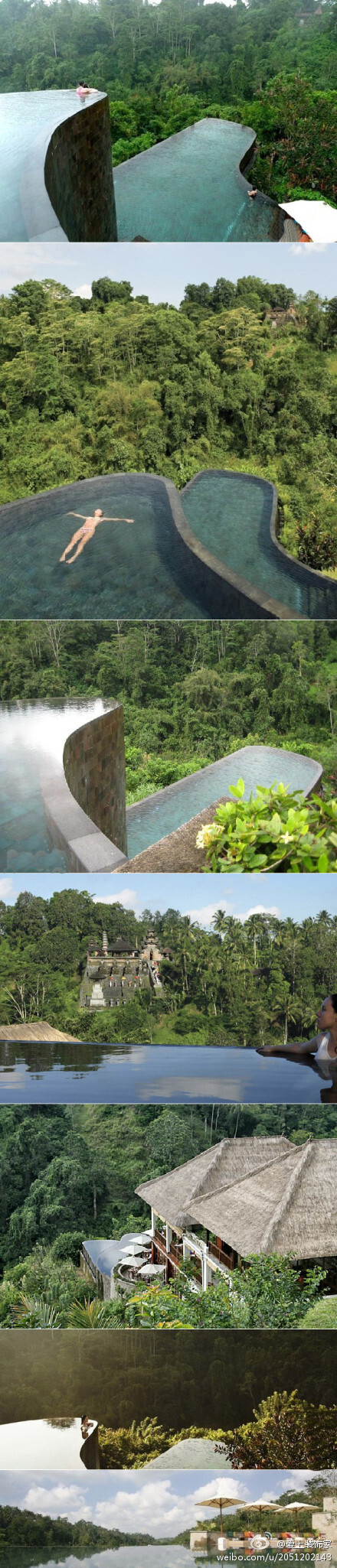 巴厘岛乌布空中花园酒店(Ubud Hanging Gardens Hotel)的双层无边泳池