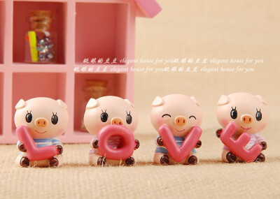 4只小猪摆LOVE，有爱又可爱！