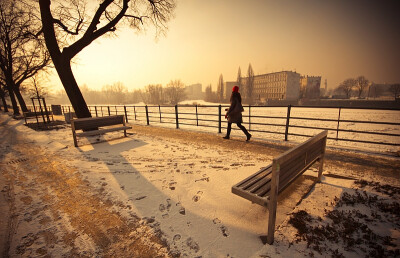 Wroclaw, Poland and a woman in the red cap.