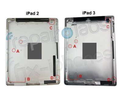 iPad 3与iPad 2的经典对比，呵呵，还是内部图片曝光呢！